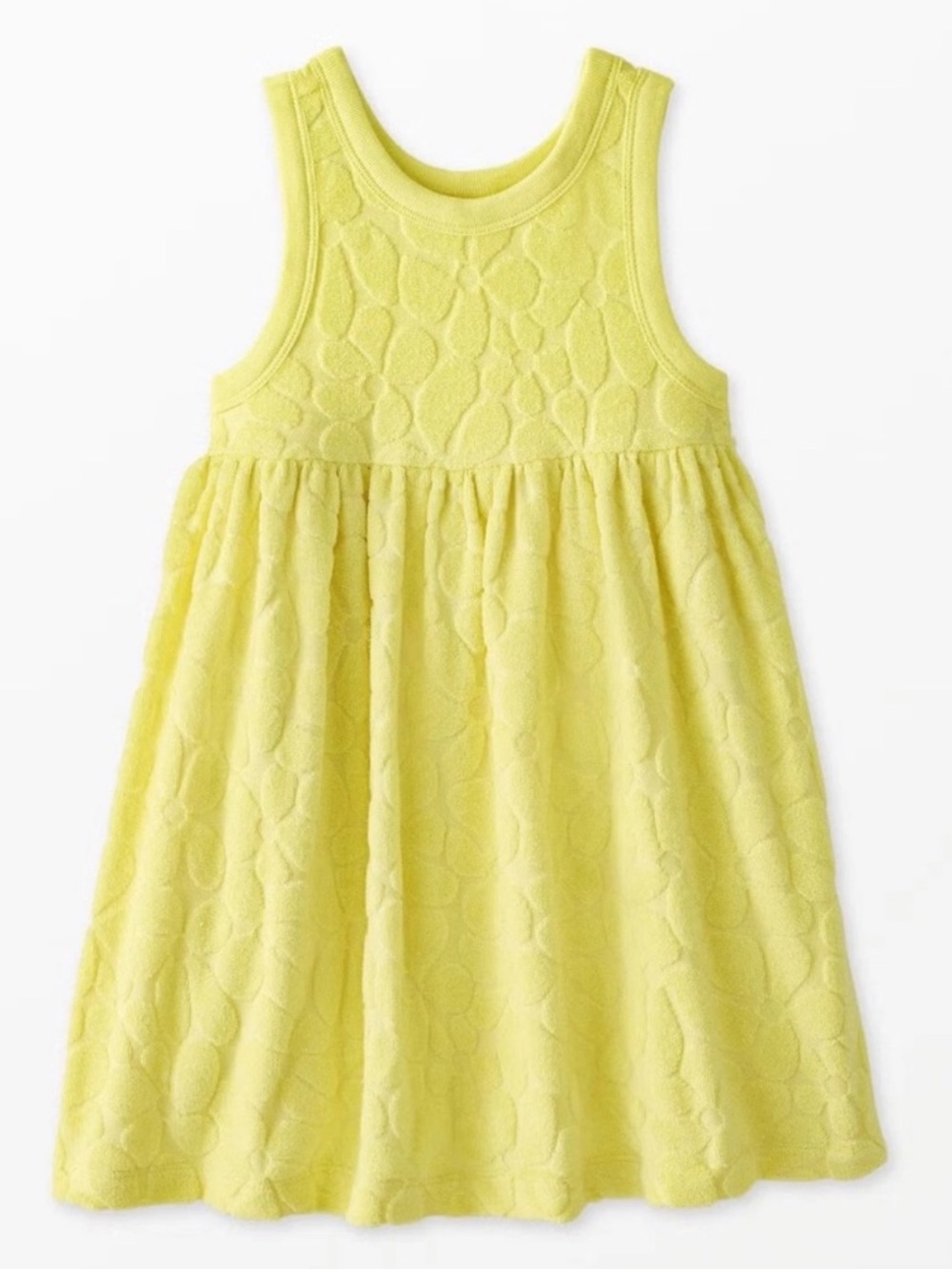 Hanna Andersson Yellow Floral Sleeveless Terry Dress, Size 10
